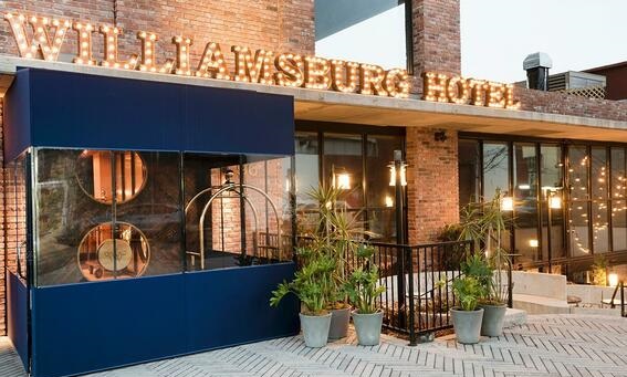 A view of the Williamsburg Hotel patio